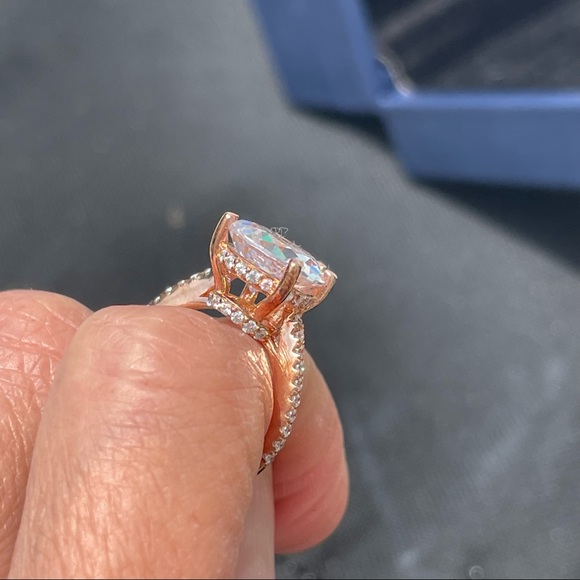 🌟🌟SOLD ITALO JEWELRY rose gold classic PEAR engagement ring brilliant stobox 6 - Picture 11 of 15